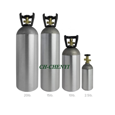 맥주 음료통을 위한 CGA320 벨브를 가진 수족관 알루미늄 이산화탄소 실린더